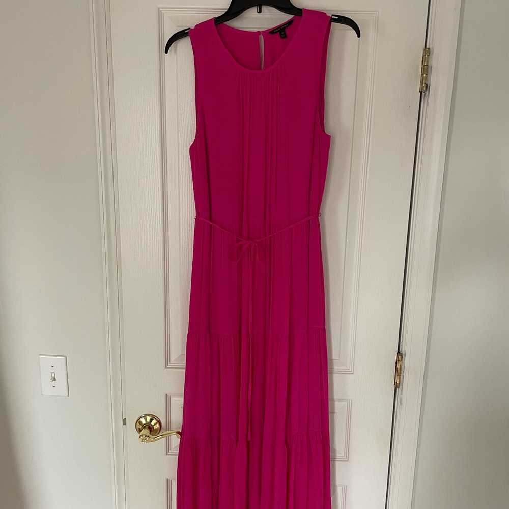 Beautiful pink gauze dress! Lined with belt!